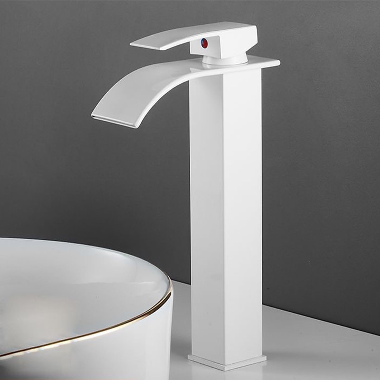 Bateria kuchenna i łazienkowa, biała bateria zlewozmywakowa, bateria zlewozmywakowa, jednouchwytowa bateria umywalkowa z 1 otworem, nowoczesny design do użytku domowego i co