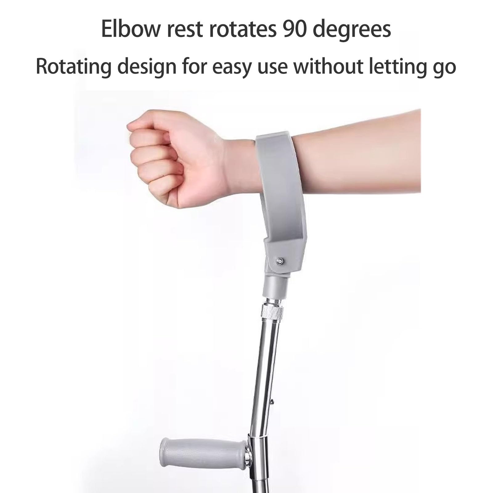 Muletas Para Antebrazo, Aptas Para Viajar Altura Ajustable Apoyo Ligero Muletas De Brazo Ideales Para Lesiones De Tobillo, Esguinces O Cirugía De Rodilla(Silver)