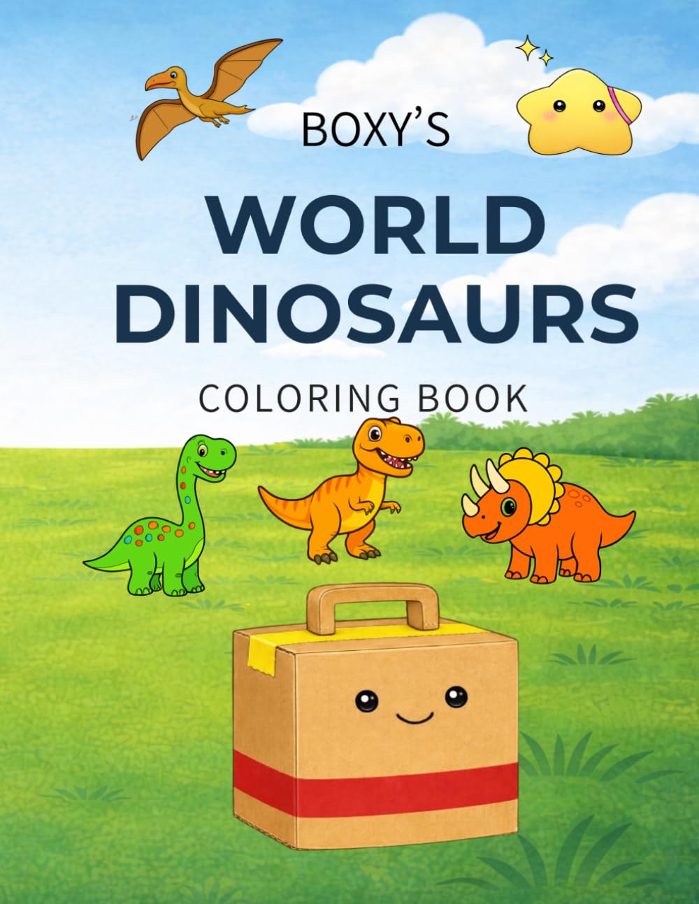 BOXY'S WORLD DINOSAURS: Coloring Book for kids Ages 4-8