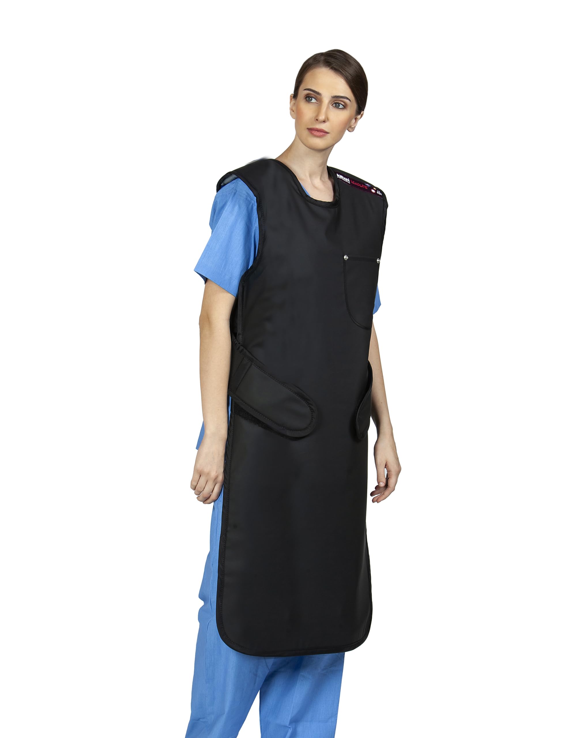 Kiran Medical Systems - Radiation Protection Coat Apron With Front Snap lock- 0.50mm Pb Leadlite - Satin Touch - Large
