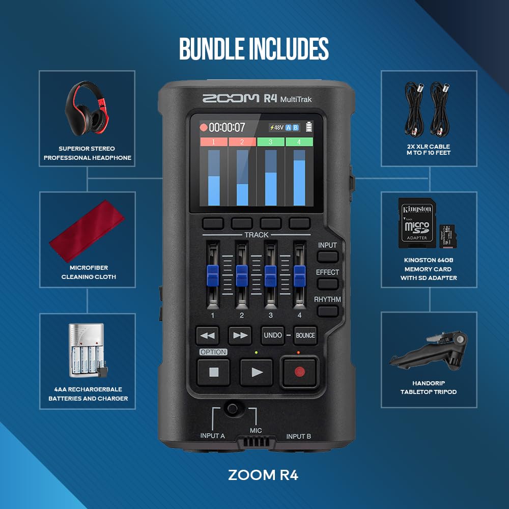 Amazon.com: Zoom R4 Multitrak - 32-Bit Float Recorder, 4-Track