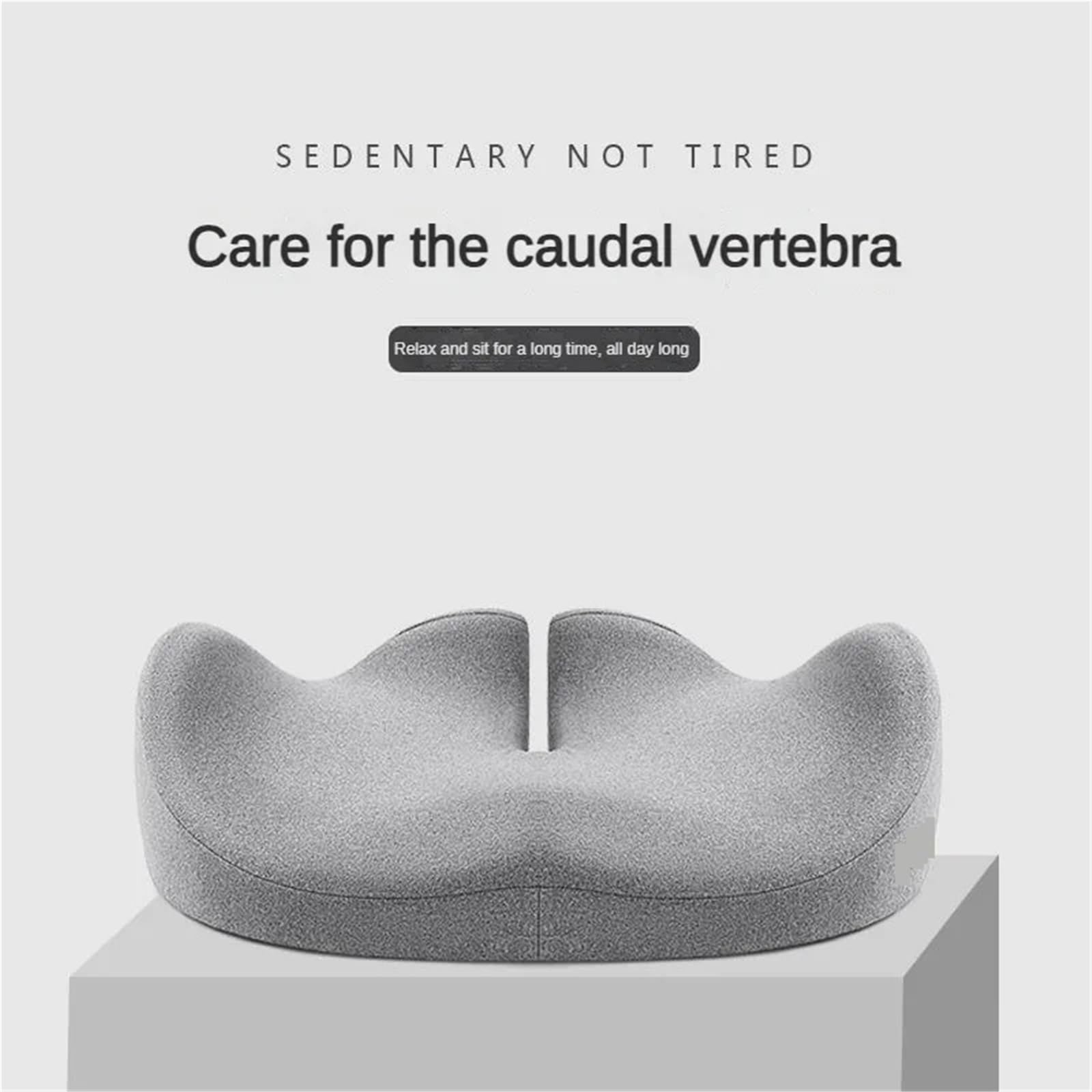 Cuscino per sedile auto Cuscino for sedia da ufficio in memory foam Cuscini di supporto for seggiolino auto for glutei for massaggio fianchi ortopedico(Dark grey)