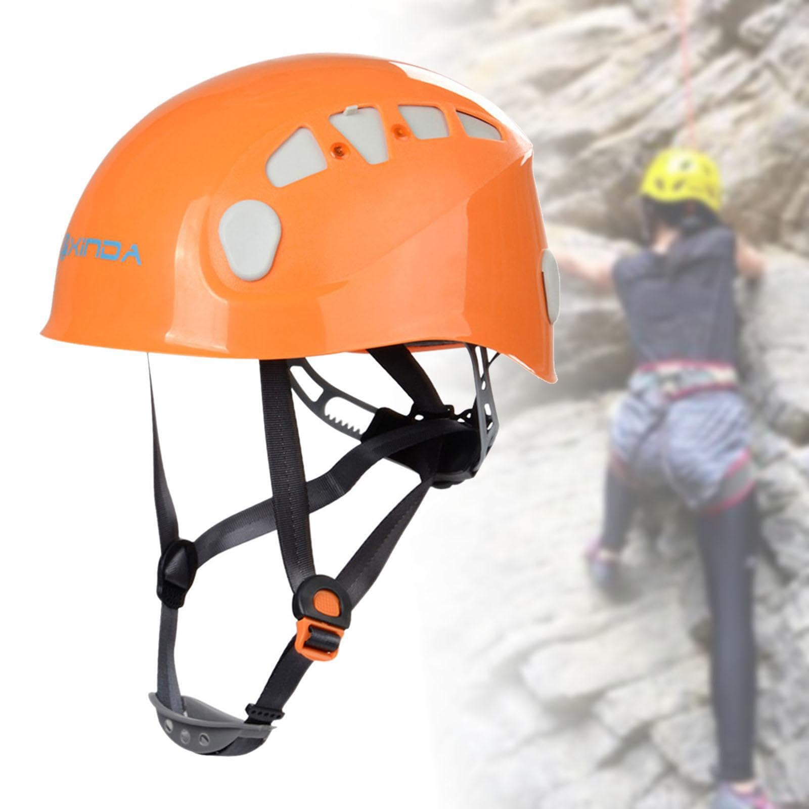 Casque d'escalade pour ouvrier du bâtiment, casque de sécurité pour hommes, femmes et adultes, travail dans les arbres, bleu, Orange, 26x20.5 cm