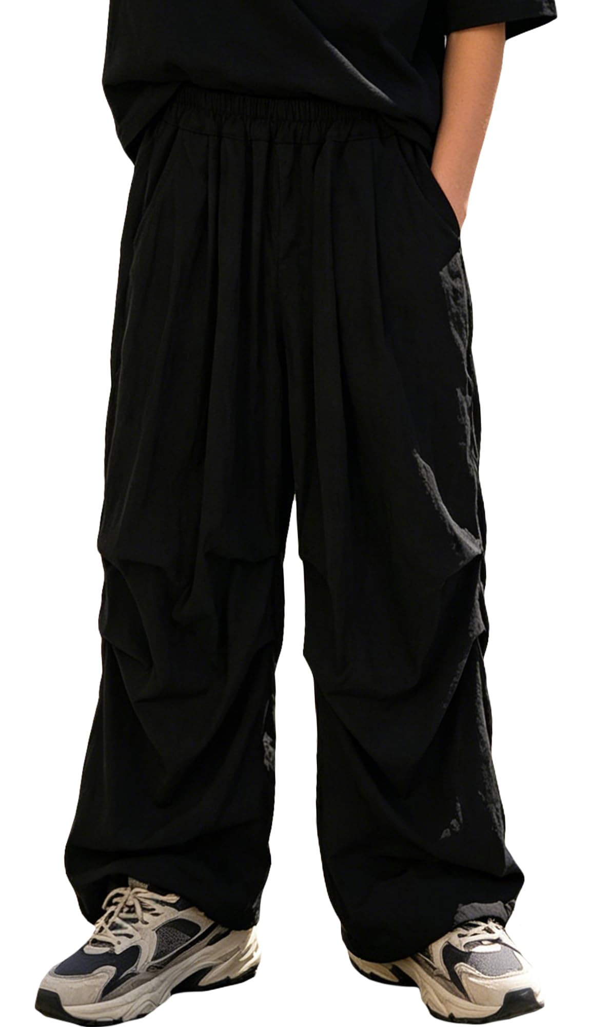 SEAUR Pantalon baggy pour garçons - Pantalon cargo parachute - Pantalon long hip hop léger et fin - Pantalon d'été pour les loisirs - Streetwear - 4-13 ans