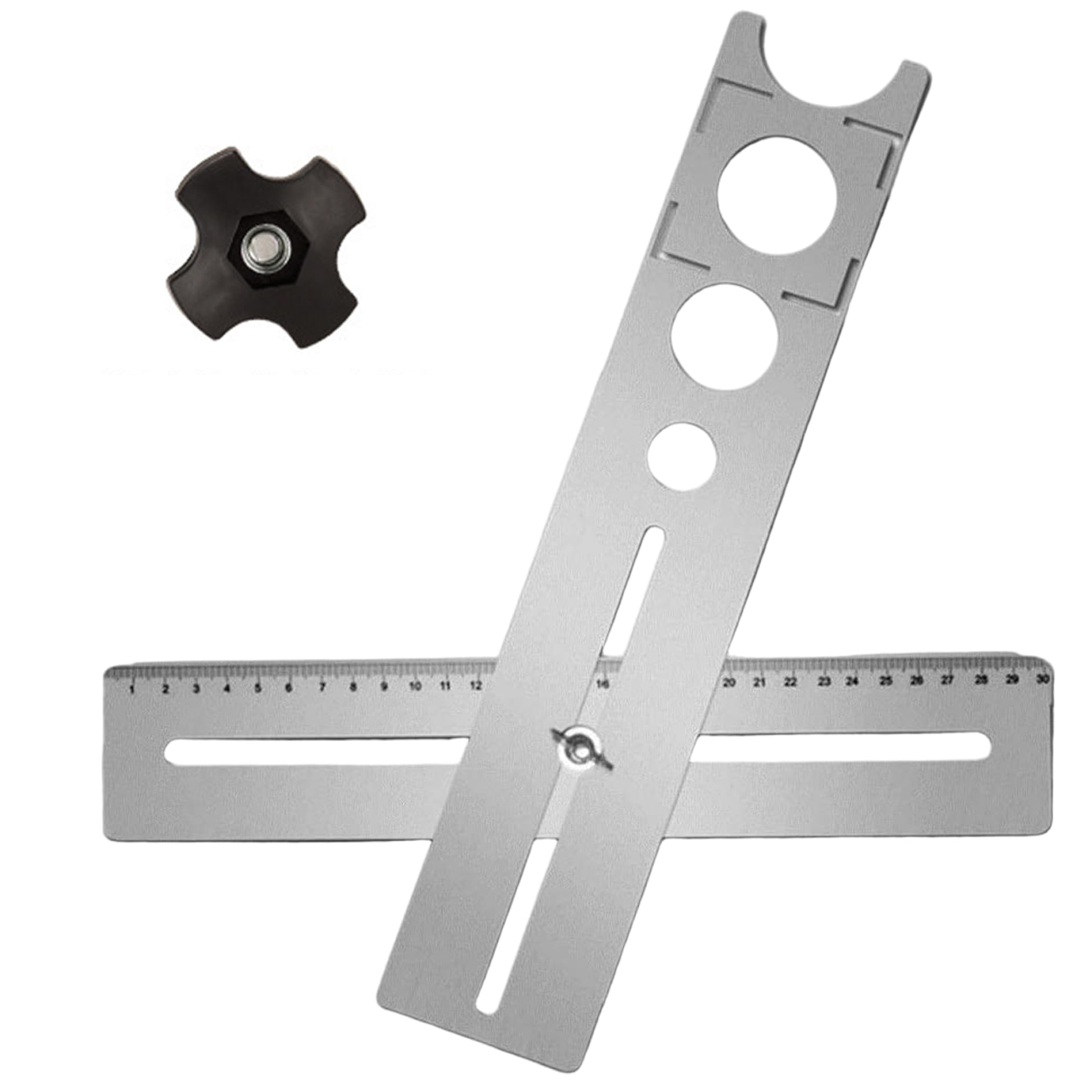 Nirelief Ceramic Tile Hole Locator, Adjustable Stainless Steel Tile Tools Portable Accurate Marble Punching Tool for Ceramic Marble Wood and Plastic Drilling Tools for Installation Hole Locator