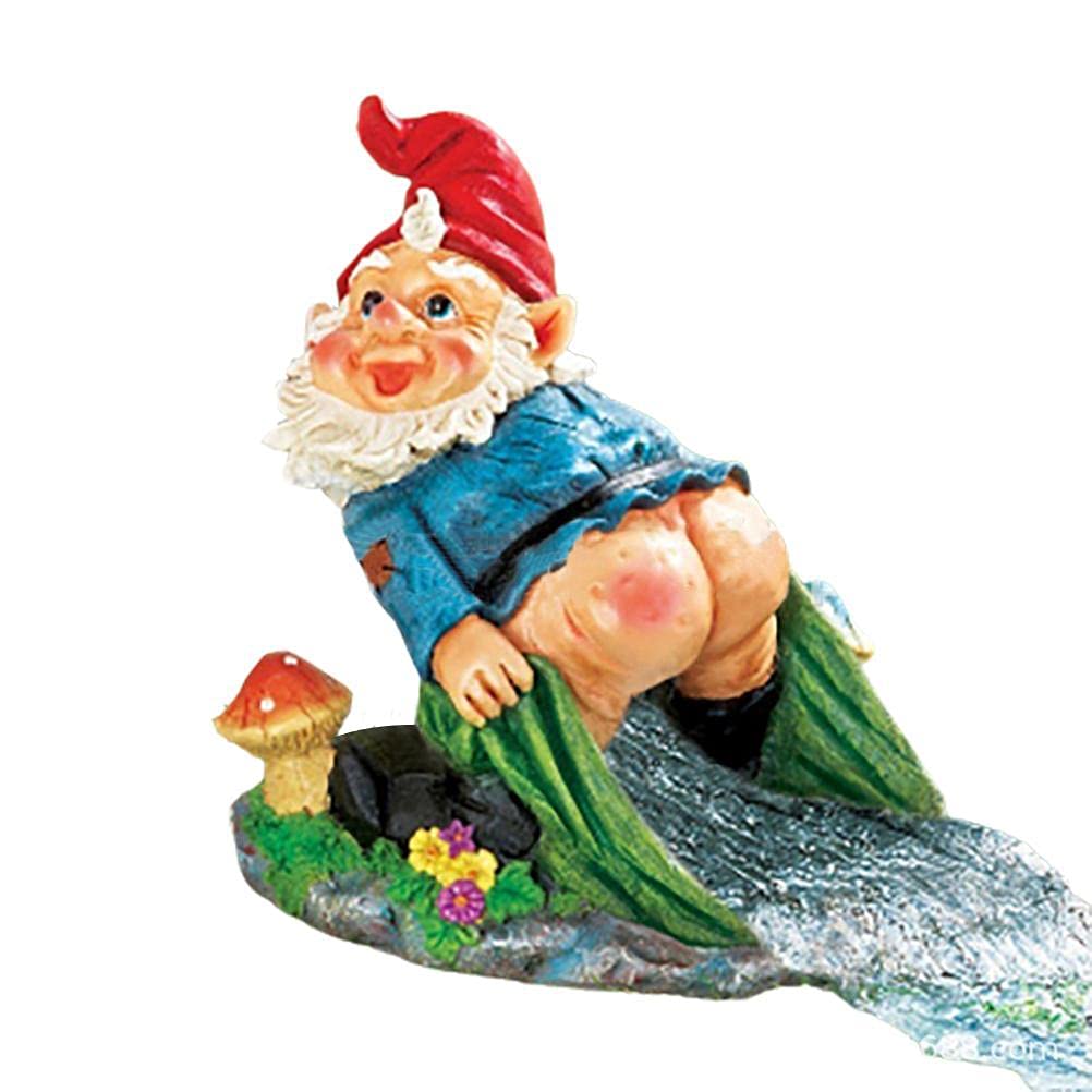 Boxwizard Gnome Sculpture Gnome Downspout Strangely Stinky Stinky Drainage Pipe Dwarf Resin Decoration Drop Water Pipe Expander Decoration