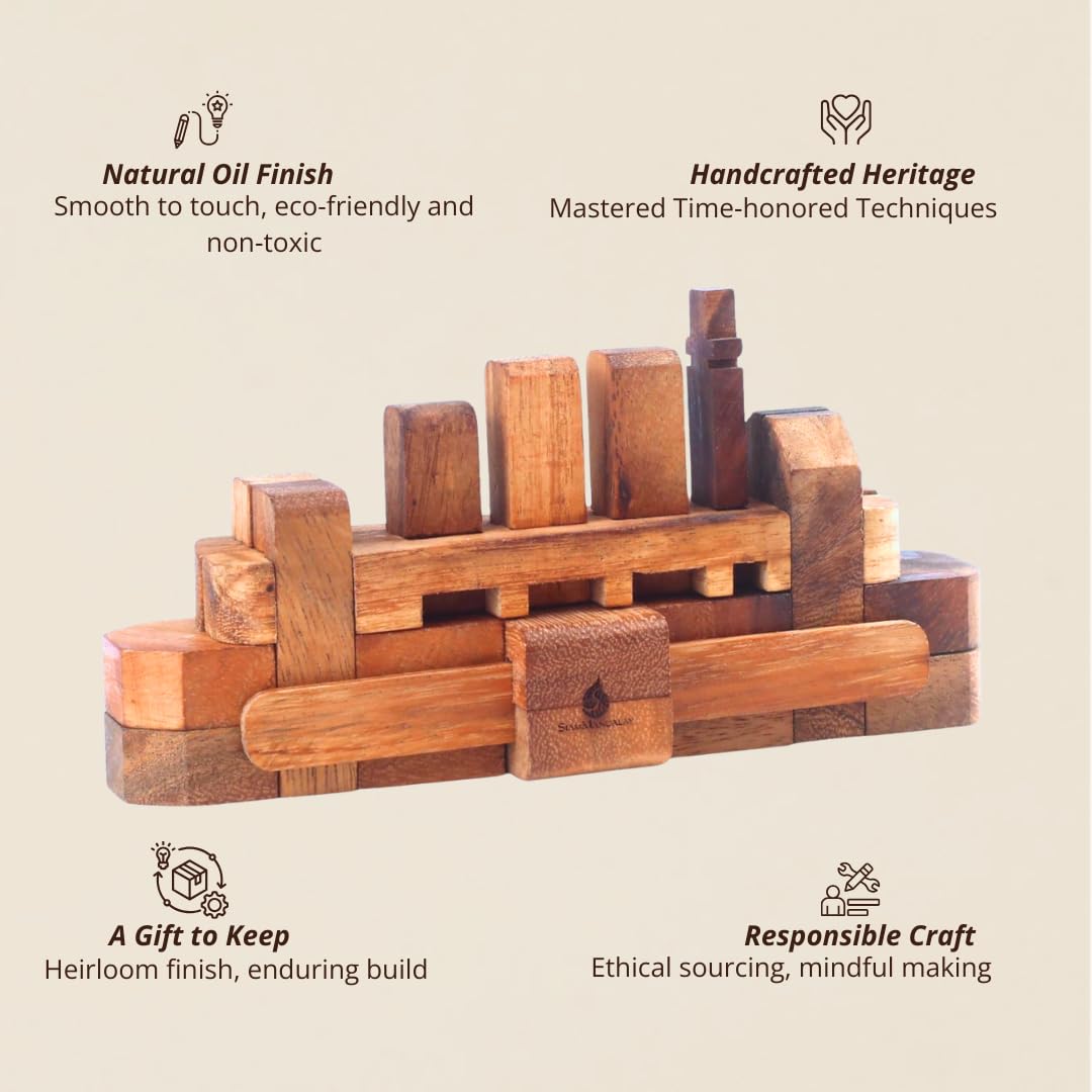 Amazon.com: Wooden Kumiki Brain Teaser Puzzle for Adults