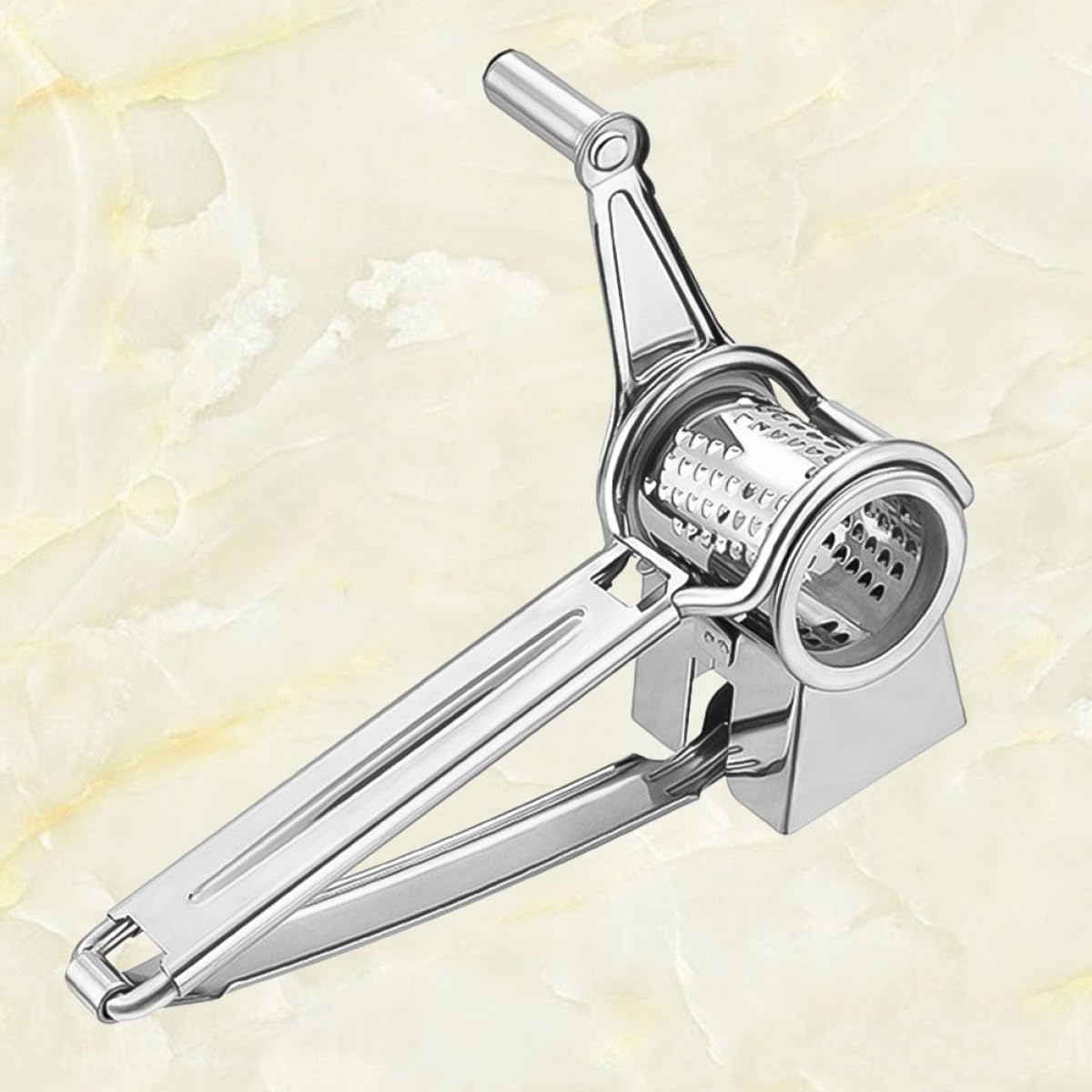 Käsekurbelreibe aus Edelstahl mit Handkurbel, 304, Silber