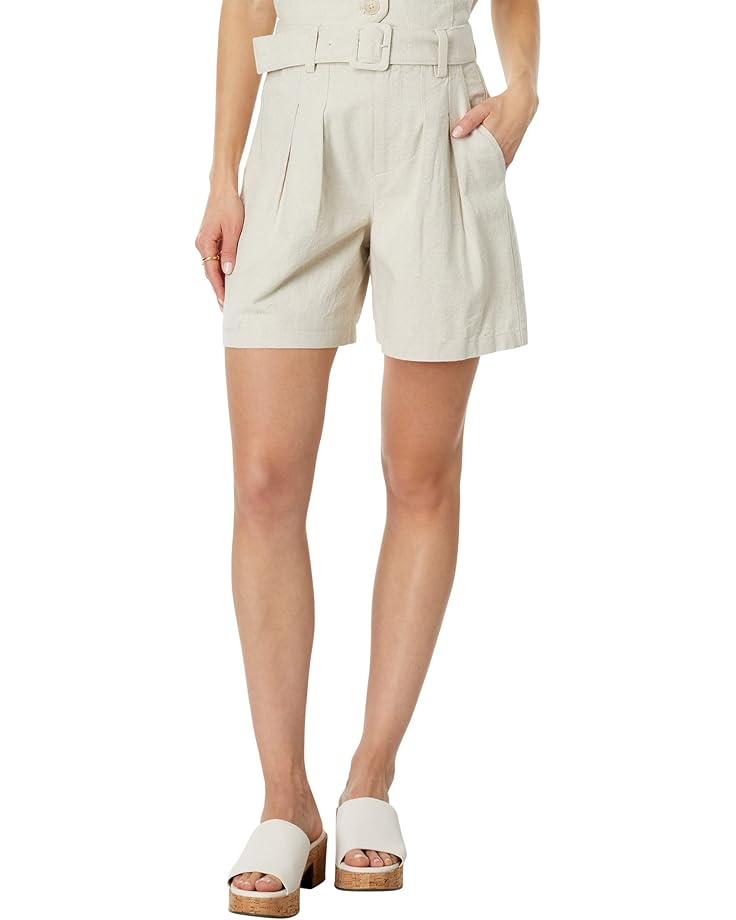 Blank NYC Linen Belted Shorts in Bleached Sand - Main View