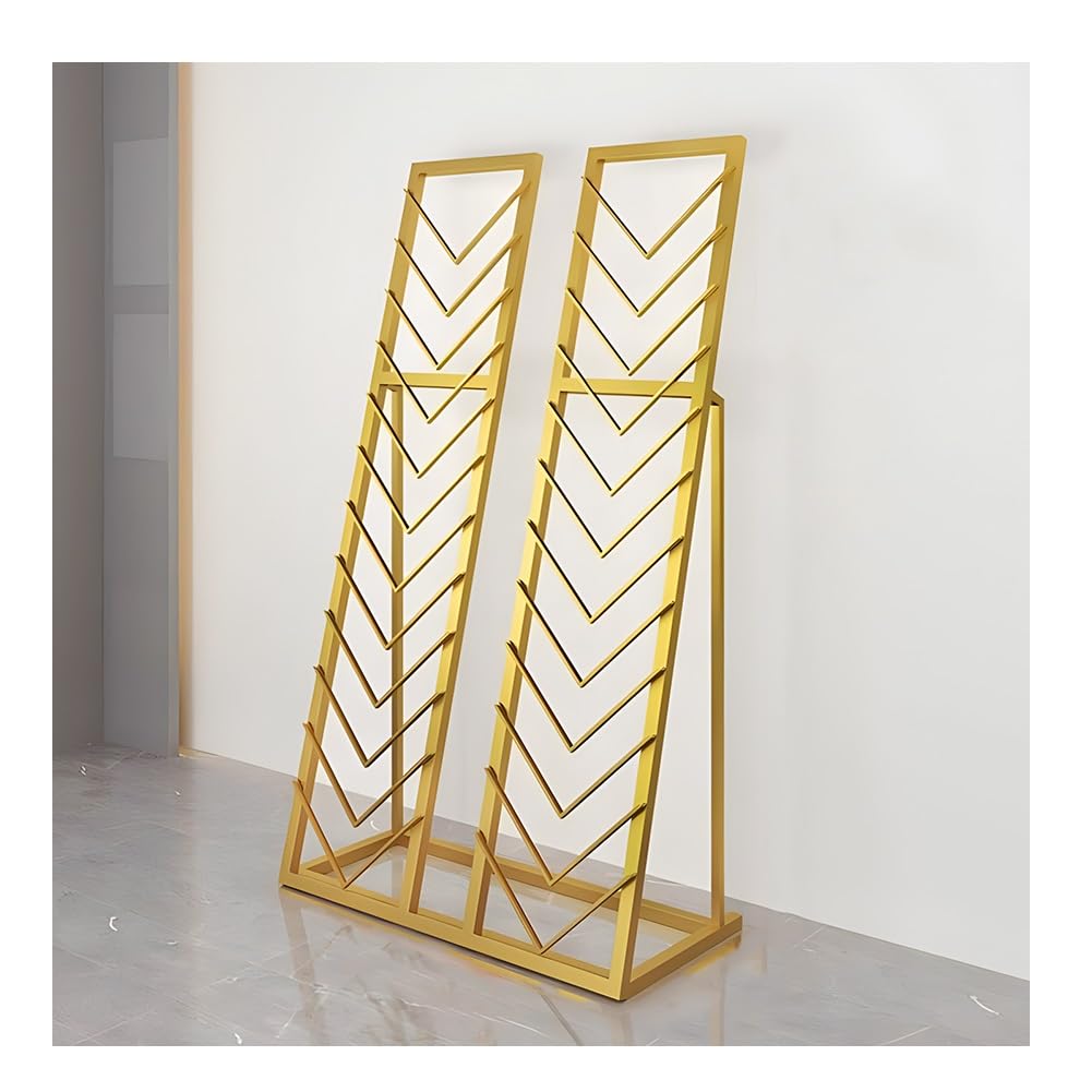 YNBSHGAA Metal Tile Display Stand for Sample Rack - Showroom Organizer in Home Improvement Retail Stores,Gold-85x50x150 cm
