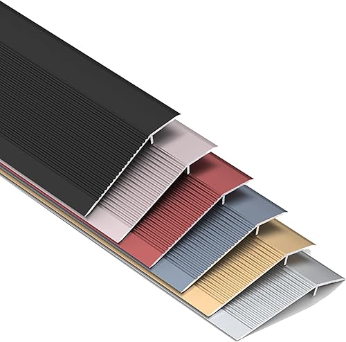 Tira de umbral de transición de piso de aluminio, borde de puerta adecuado para altura de umbral de menos de 1.67 pulgadas, tira de borde de piso