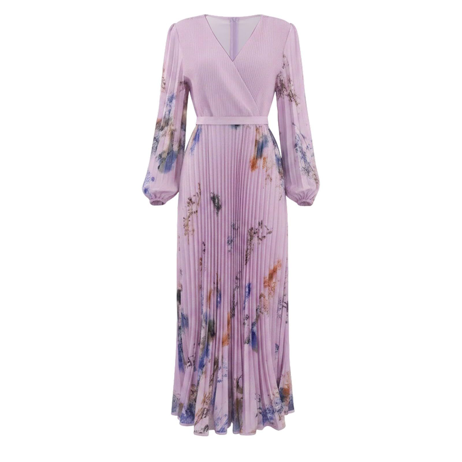 Robe de soirée élégante pour mariage, ligne A, robe de cocktail pour femme, robe en mousseline de soie, col en V, robe maxi d'été taille haute, robe florale, robe de cocktail, robe de demoiselle