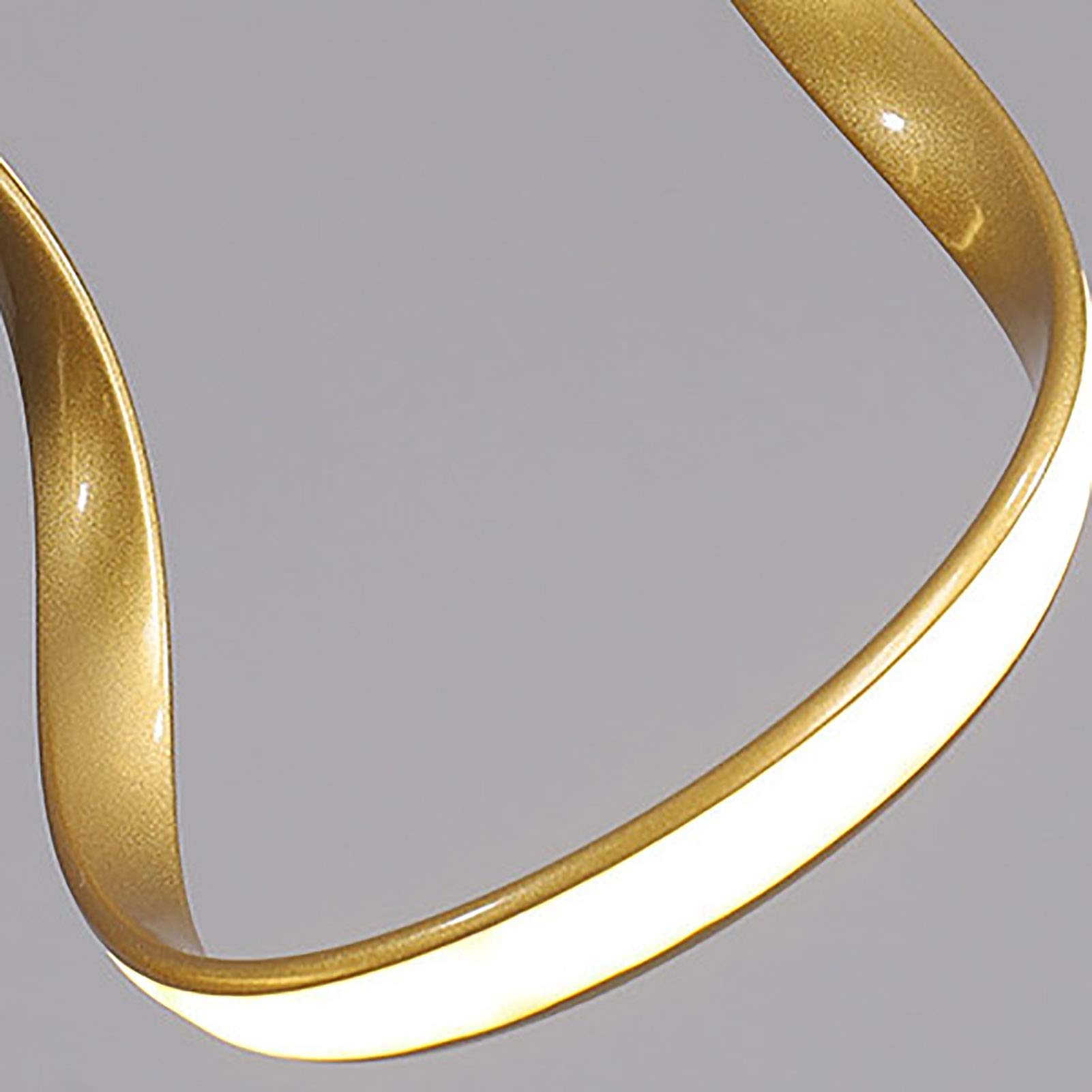 Contemporáneo Geométrico Anillo Candelabro,Moderno Fogón Led Durante La Luz,Oro Luz Blanca Accesorio De Iluminación De Techo Ajustable para Comedor Salón-Un 58x20cm(23x8inch)