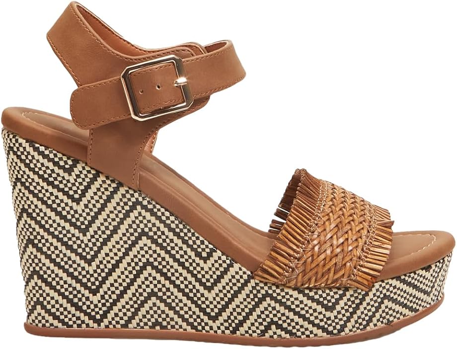 Bata sandali da donna con zeppa e effetto pelle intrecciata 170R_0017612691435B