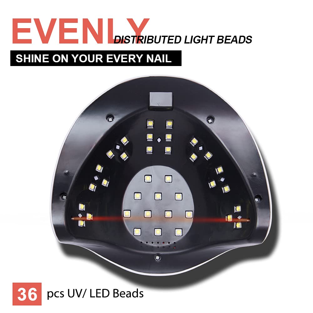 UV LED Nail Lamp With Phone Holder, Fast 168w Gel Polish Nail Light, Professional Nail Dryer, for Home and Salon