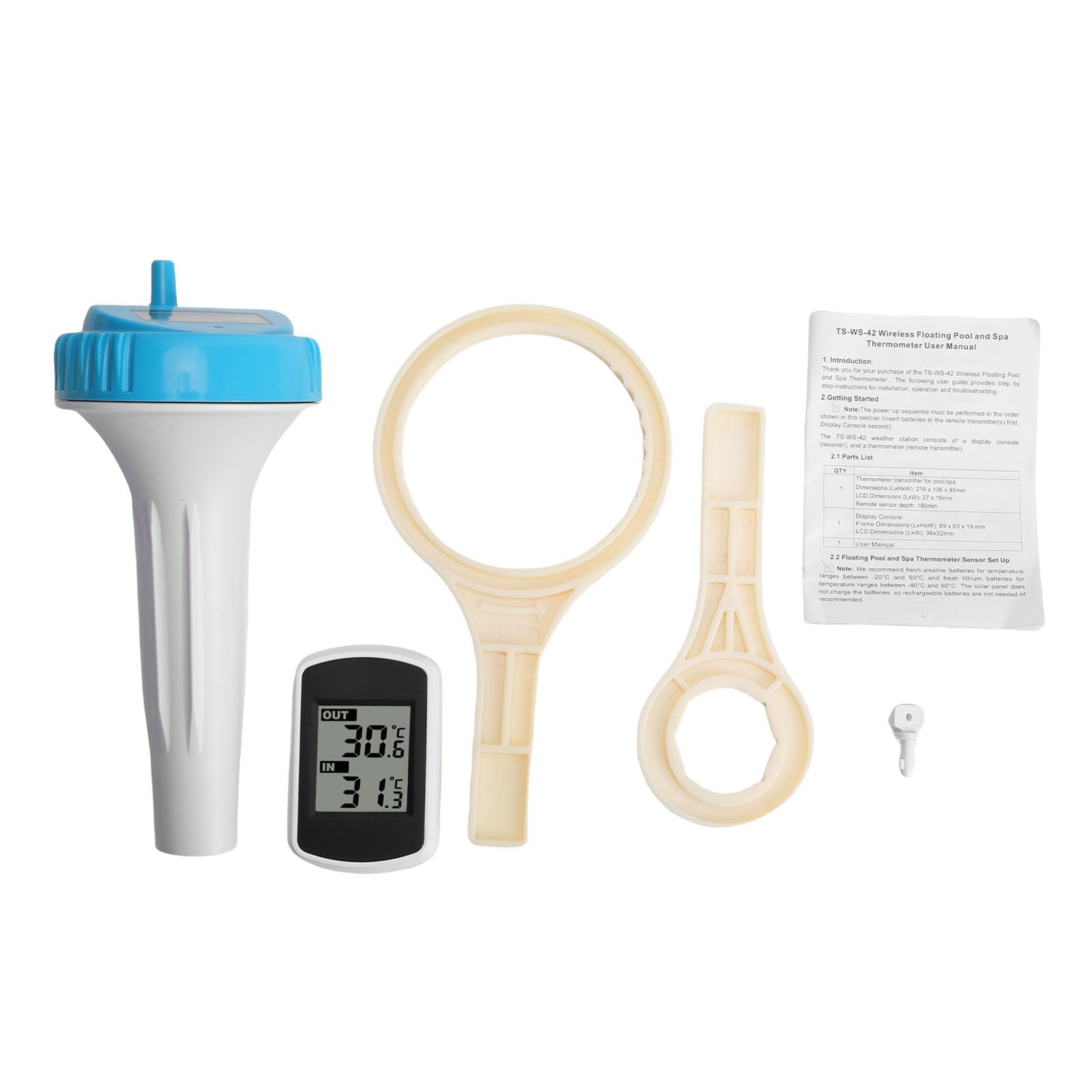 Termómetro Digital para Piscina, Termómetro Inalámbrico para Piscina con Energía Solar a Prueba de Agua IP68, con Pantalla LCD Flotante para Piscinas, Spa, Acuario