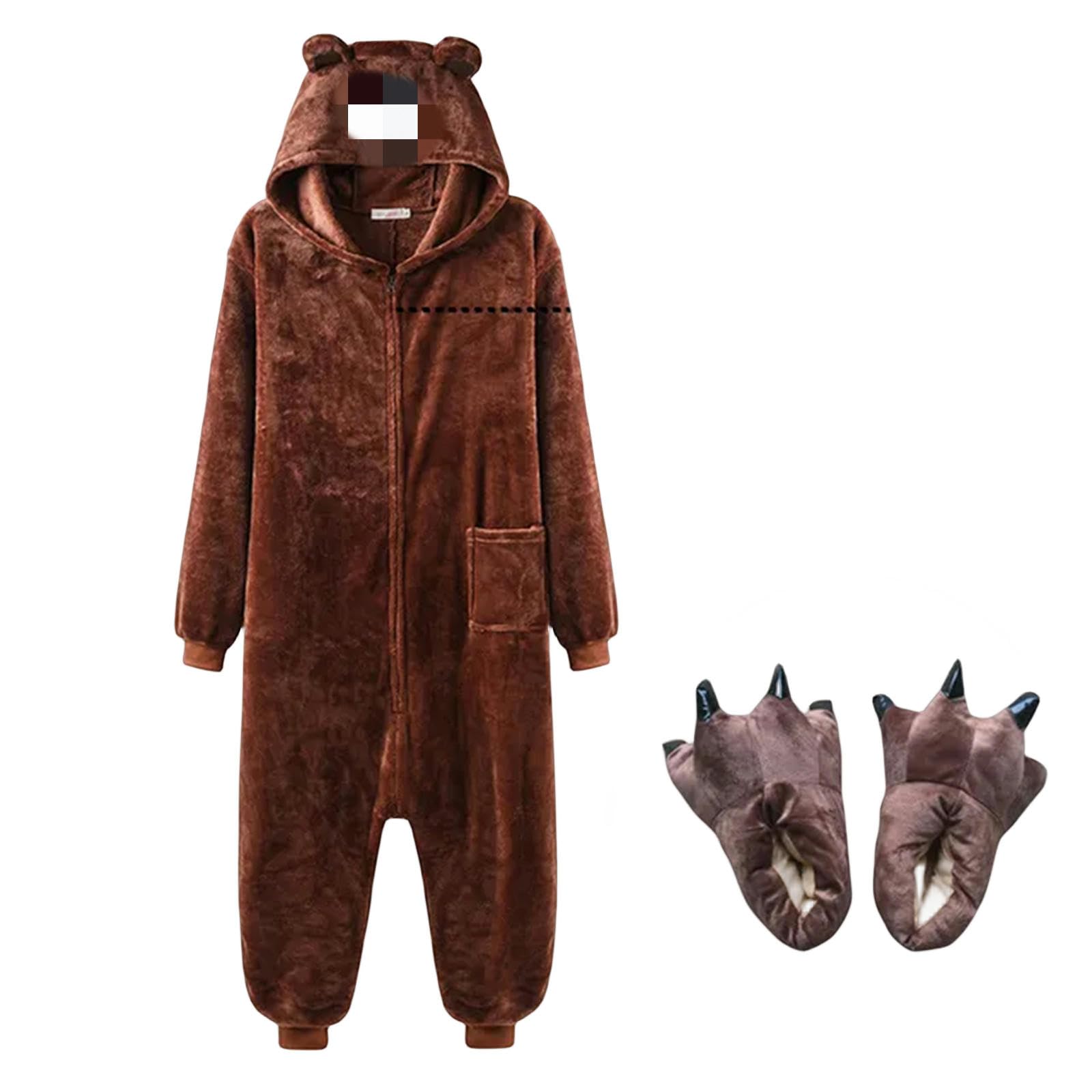 MdybF Onesies dla kobiet Onesie damskie męskie zwierzę piżama kreskówka kapcie festiwal odzież domowa zima ciepły garnitur