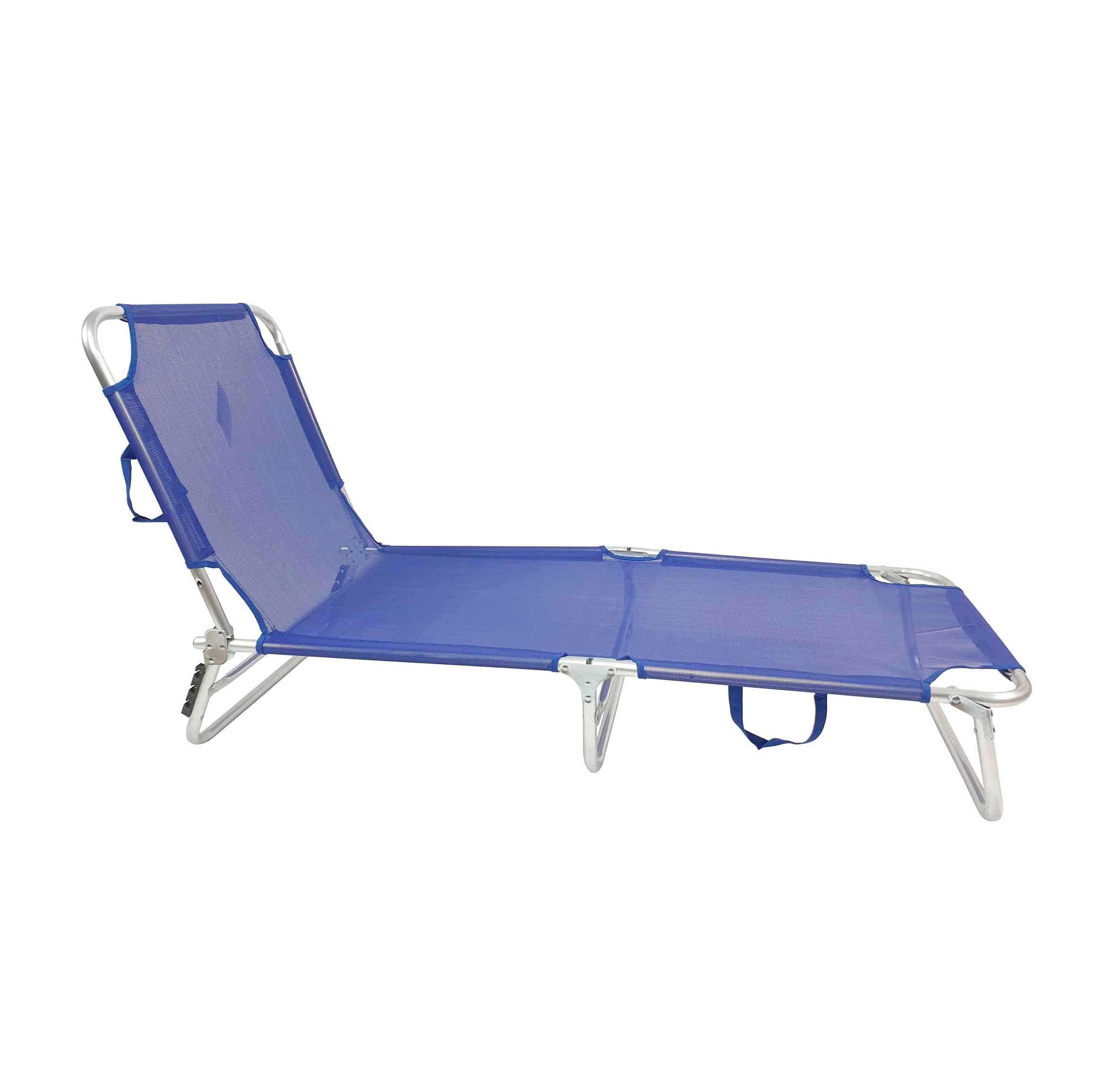 The Secret Home - Tumbona Hamaca Plegable para Playa, Jardín, Terraza - Color Azul Marino - Silla Hamaca Multiposiciones de Metal - 3 Posiciones - Ideal para Jardín, Terraza, Playa