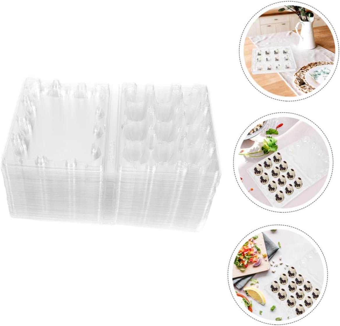 100pcs Transparent Quail Trays Cavity Disposable Holders for Safe Storage and Easy Viewing for Home and Kitchen Use