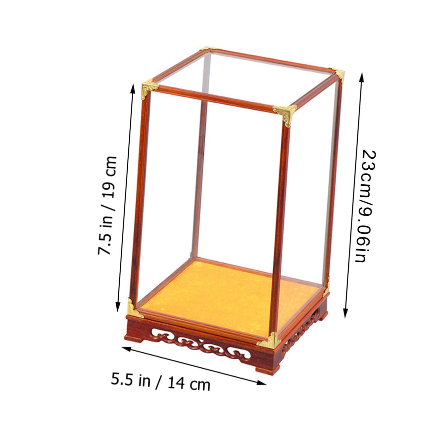 TOPBATHY Antike Sammlervitrine und Glas Staubdichte Aufbewahrungsbox für Bastelmodelle und Kunstwerke Transparenter Schaukasten für Wohn und Schreibtischdekoration