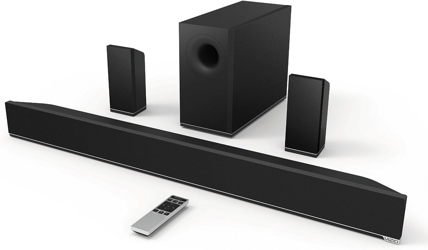 Vizio 38-inch Sound Bar S3851W-D4 5.1 with Wireless Subwoofer & Rear Satellite Speakers, Black