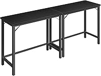 MAHANCRIS 63-Inch Narrow Bar Table - Connectable Pub Table with Sturdy Metal Frame, Multifunctional Counter Height for Dining Room, Black BTBK1601