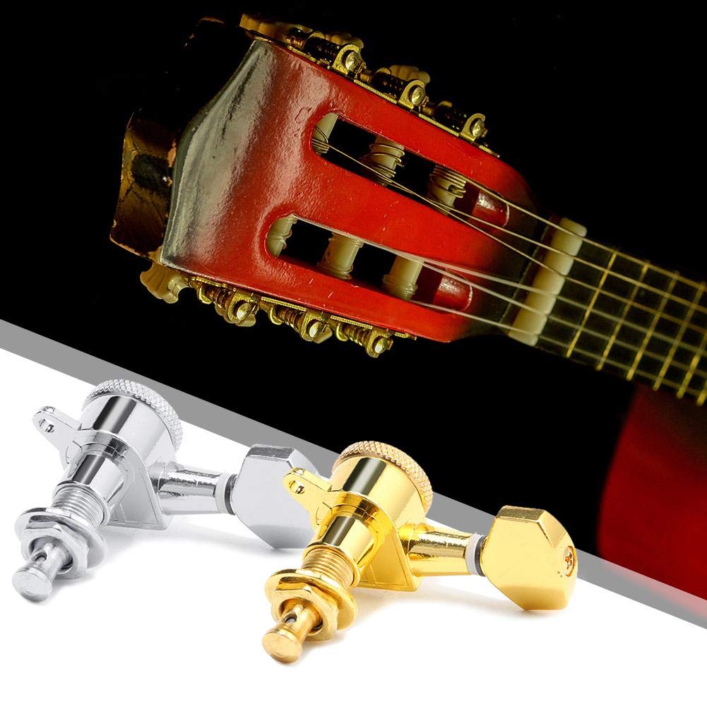 Accordatore Di Chitarra 6 pz 6R Inline Guitar Blocking Sintonizzatori for chitarra acustica elettrica Macchina for chitarra Accouner Sintonizzatori Metal Blocco in metallo Silver / Gold / Guitar Tunin