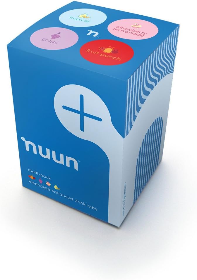 Nuun: Past Formula Electrolyte Enhanced Drink Tabs, Juicebox Mix, Box of 4 Tubes