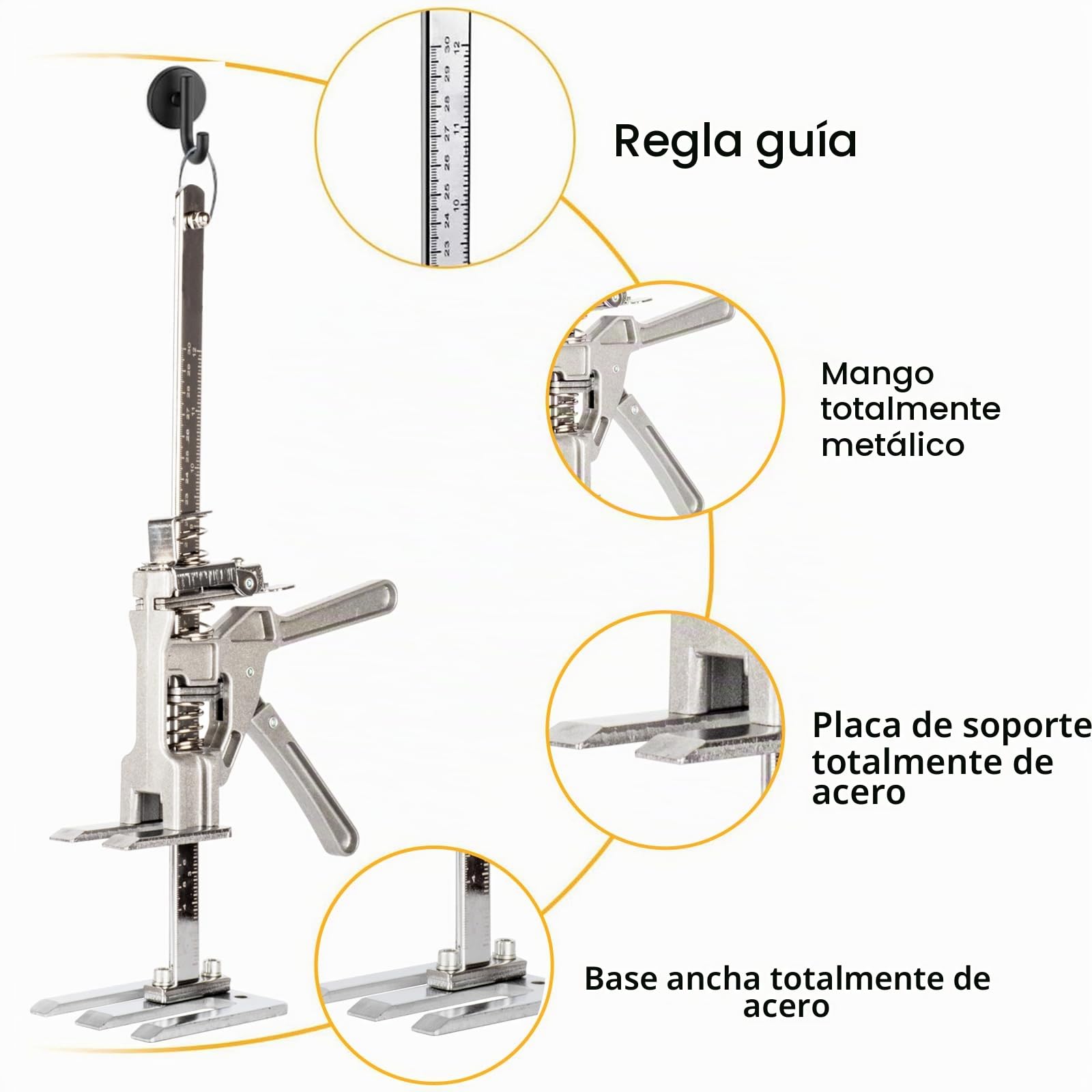 Brazo ahorrador de trabajo,2 piezas Elevador de Tablero de Puertas Duradero Con Escala, Hasta 880 lbs/400 kg, Multifunción Levantador de Azulejos,Para Puertas,Armarios,Azulejos de Pared