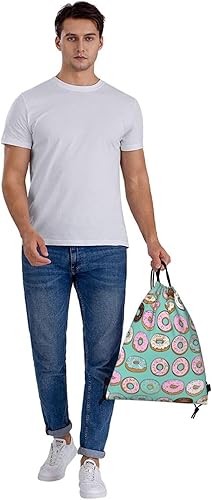 Miniatura 8 de Varios deliciosos donas unisex con cordón mochila bolsa de deporte gimnasio viaje Sackpack, Varias rosquillas deliciosas, Mochilas Tradicionales