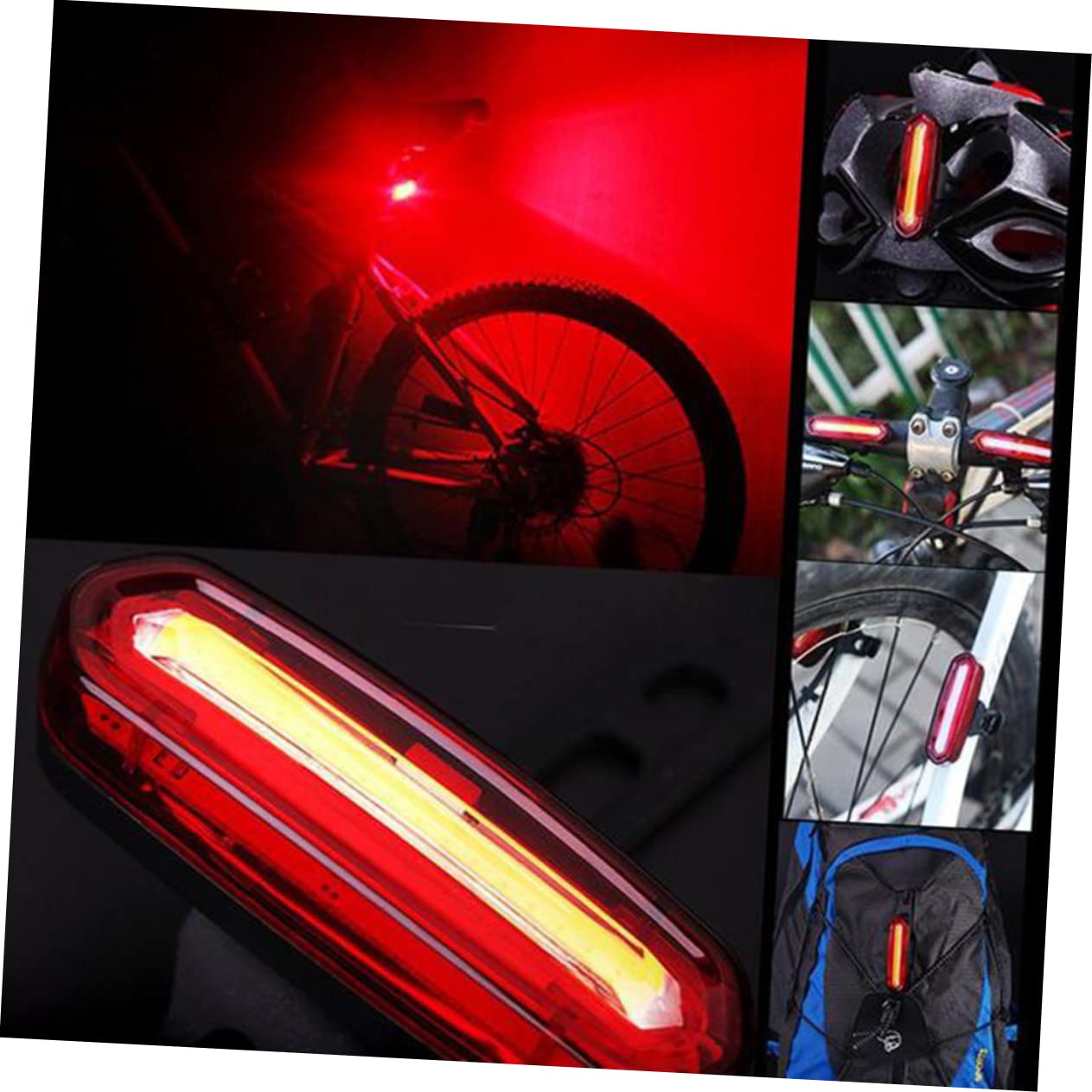 YARNOW LED de 400lm para Bicicleta Recargable Delantera de Trasera Luz y Plástico por USB Negro Potencia Adecuado Ciclismo Nocturno y Diferentes Condiciones Climáticas