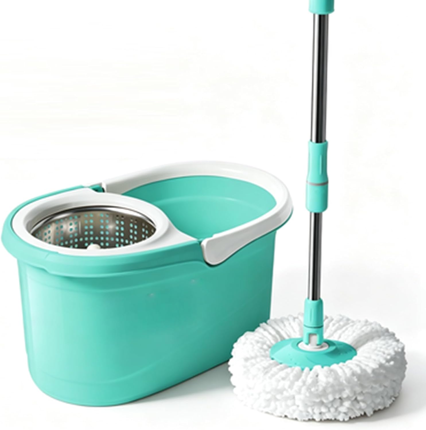 Mop Bucket Set - Rotary Microfiber Mop, Automatic Rotating Bucket, Removable Mop Head, Adjustable Handle | Floor Cleaning Tool and Kitchen,A