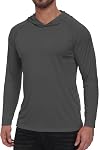 Men's Sun Protection Pullover Summer Rash Guard UPF40+ Hoodie Long Sleeve Breathable Pullover Tops S-3XL