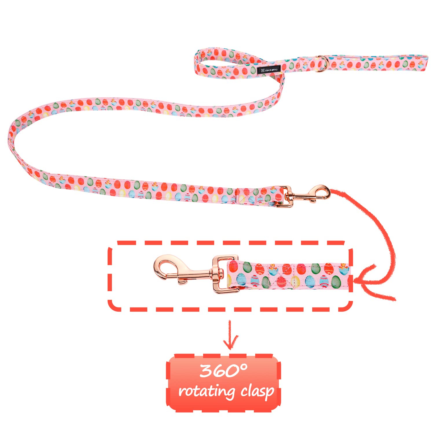 Maca Bates Oster-Hundehalsband Mit Fliege – Hasen & Karotten Design, Verstellbar, Weich (Rosa)