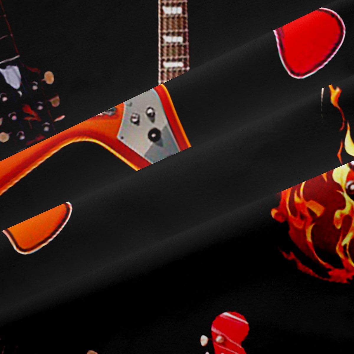 Homewish Rideau Occultant 117x137 cm Guitare Basse Colorée Rideau Instrument de Musique Rideaux Voilage Guitare Musique Rock Voilage Fenetre Thème Musical Hip Hop pour Chambre Salon