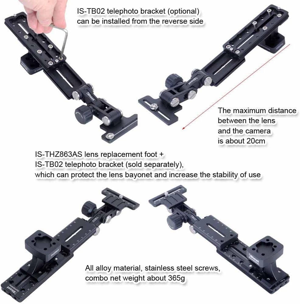 iShoot Lens Collar Foot Tripod Mount Ring Base Compatible with Nikon Z 400mm f/2.8 TC VR S, Z 600mm f/4 TC VR S, Z 800mm f/6.3 VR S, Support Stand with Arca-Swiss Fit Quick Release Plate Dovetail