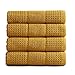 100% Cotton Super Soft Luxury Bath Towel Set | Quick-Dry and Highly Absorbent | Waffle Textured | 550 GSM | Includes 4 Bath Towels | Harper Collection (Mustard Yellow)