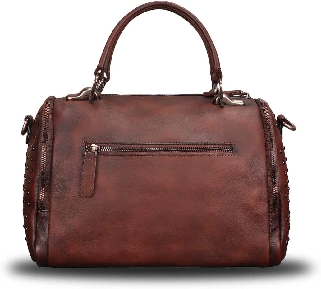 Genuine Leather Satchel Purses for Women Vintage Handmade Handbag Crossbody Shoulder Bag - Image 3