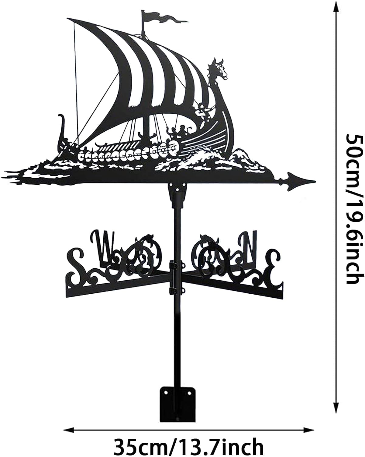 Metal Weathervane Garden Weather Vane with Roof Mount Roof Garden Decorations for Outdoor Farm Yard Garden Gazebo