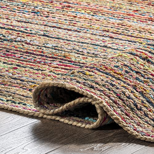 Nuloom Aleen Braided Cotton/ Jute Runner Rug, 2' 6" X 8', Multi #TOP5