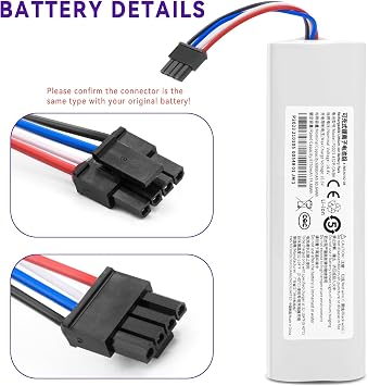 P2008-4S2P-MMBK Battery Replacement for Dreame D10s L10s D9 Pro D10 L10 D10 Plus D9 Max RL55L L10 Pro RLS5-BL0 RLS5-WH0 D9 L10 Pro Plus Z10 Pro F9 RVS5-WH0 W10 Pro W10 Vacuum Cleaner 14.4V 6800mAh