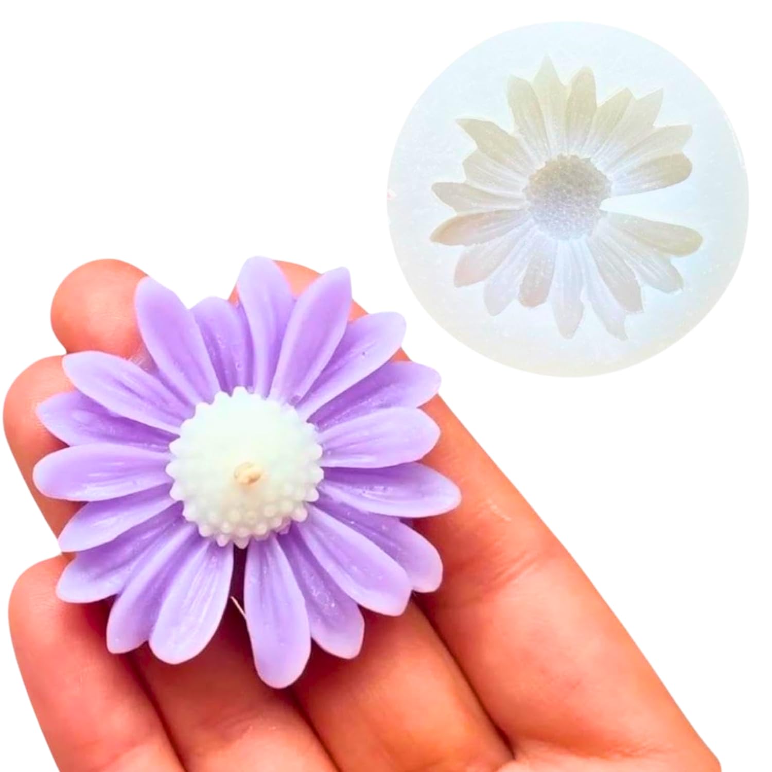 Daisy Flower Shape Silicone Mold 3D for Candle Making Flower Mould Soap Resin Art and Craft Chocolate Cake DIY Multicolor-image-29