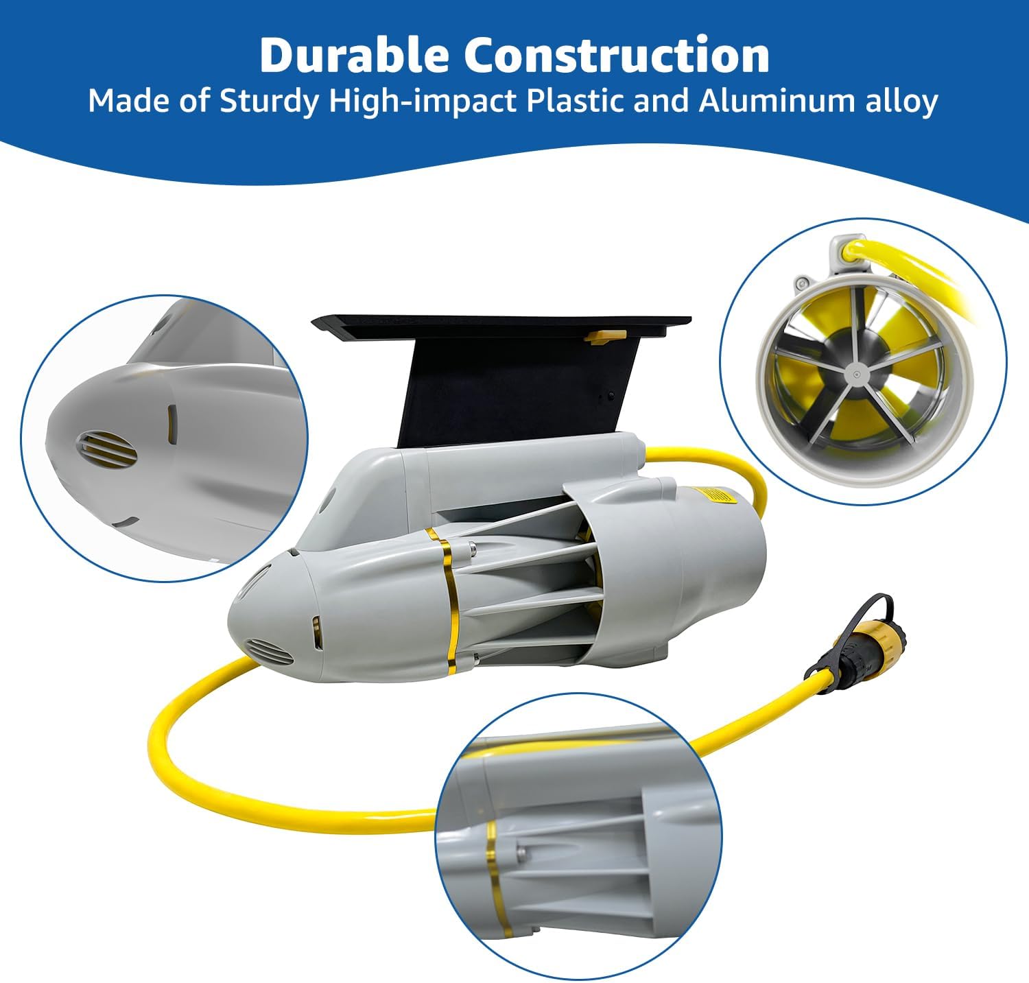 Electric Enigne Trolling Motor for SUP, Fishing Kayak, Belly Boat, 8KM/H Underwater Thruster SUP Paddle Board, (Battery not Included)