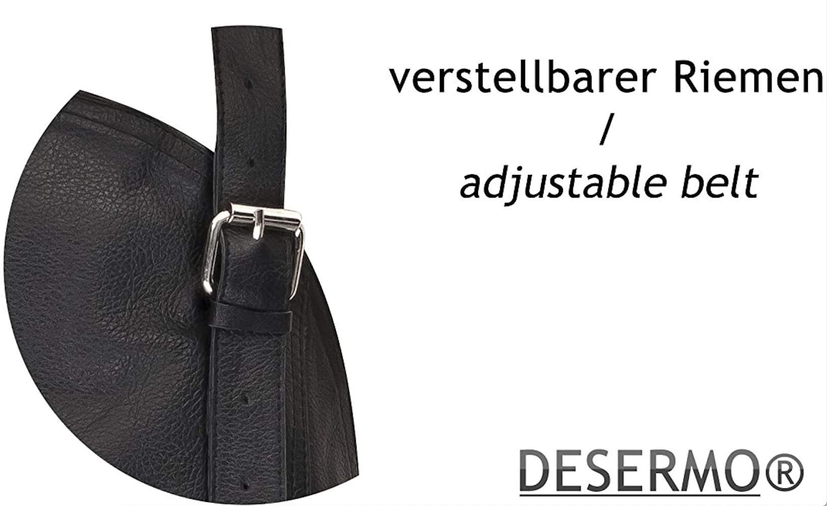 DESERMO Delantal de piel con cuello ajustable y banda abdominal | Delantal de piel de alta calidad de 100% piel auténtica | Delantal para barbacoa con forro en la parte trasera para mujeres y hombres,