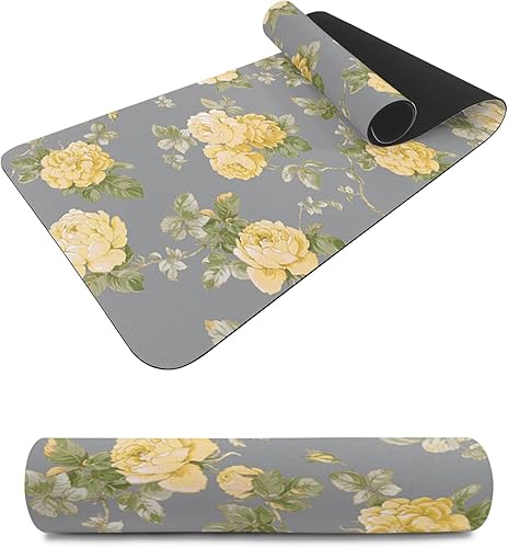 Salvamanteles y camino de mesa resistentes al calor, estilo acuarela, fondo gris con flores amarillas, protector de mesa para ollas calientes,