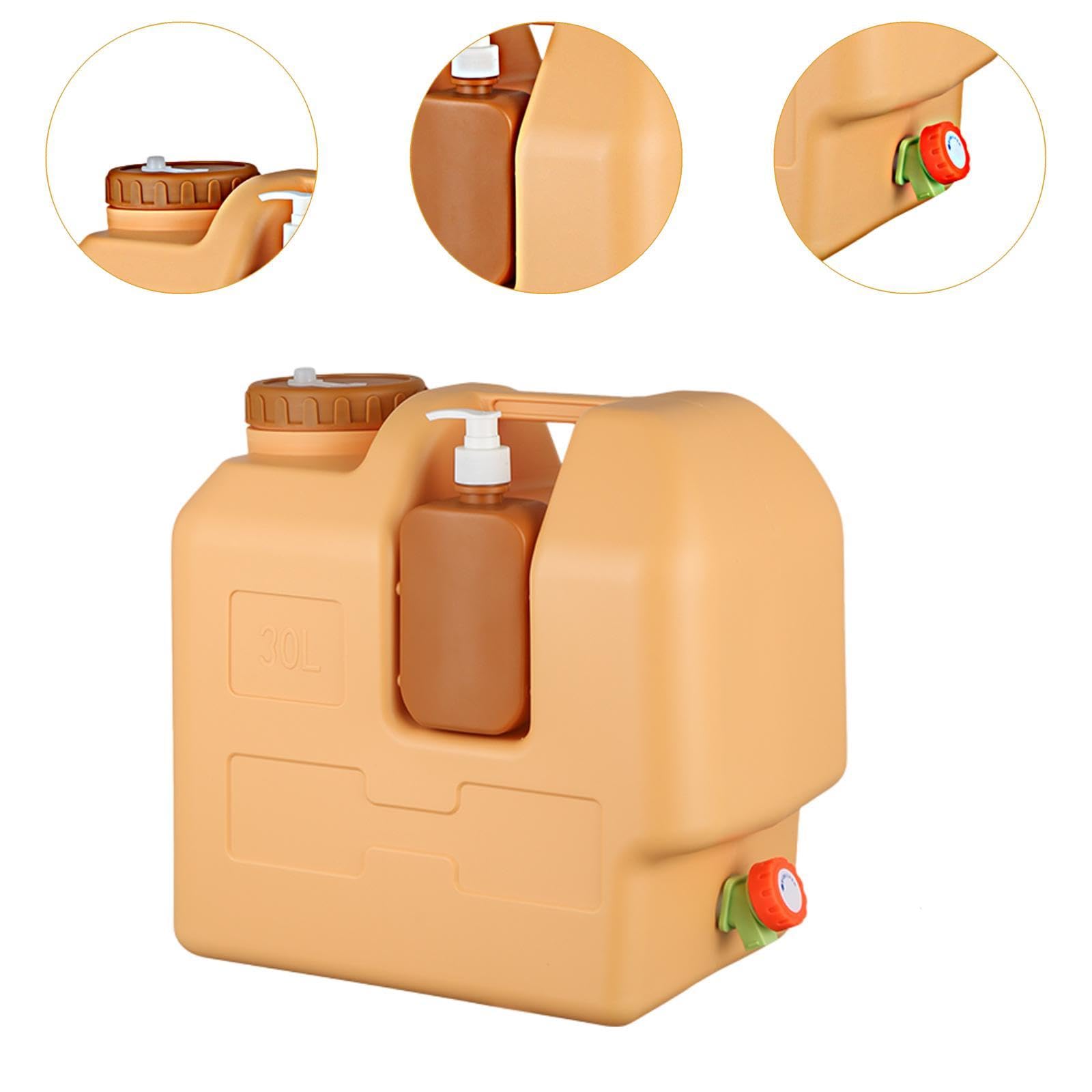 Wasserkanister mit Und Seifenspender, Tragbarer, Lebensmittelechter Wasserbehälter für Camping, Grillen Und