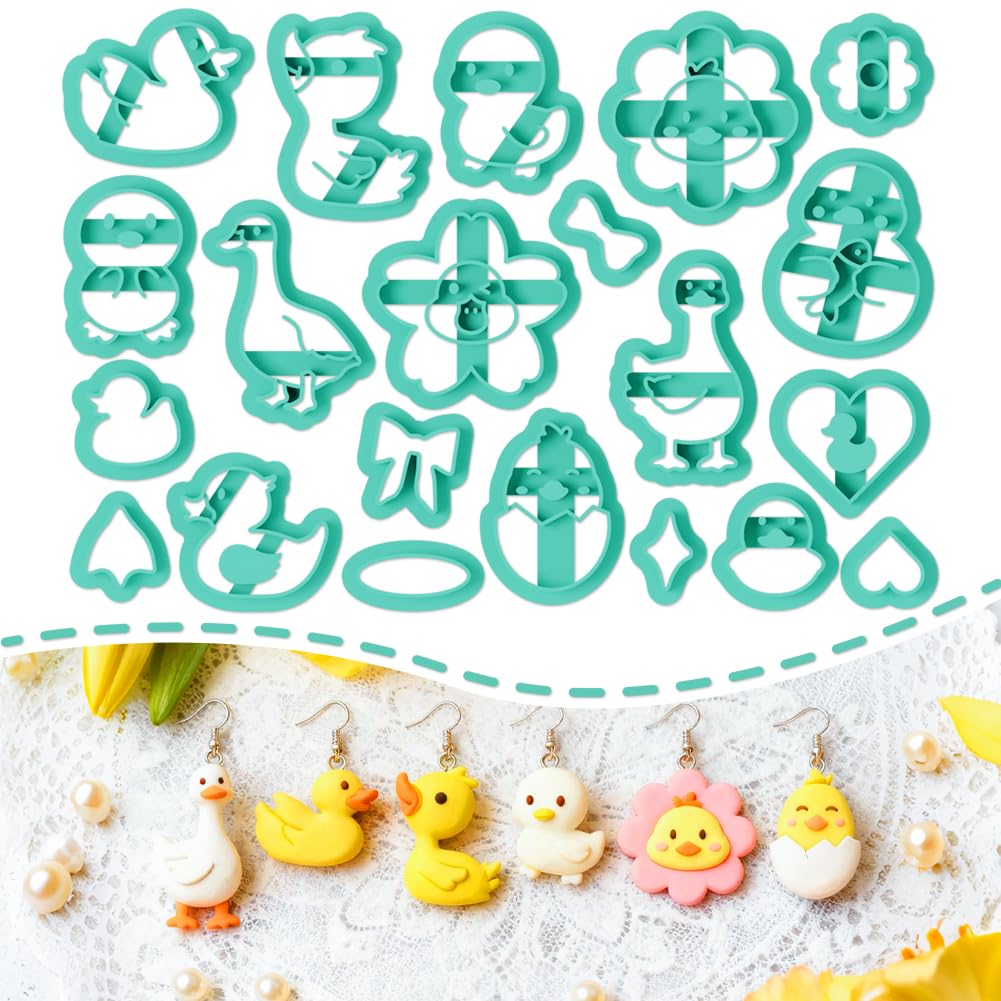 ORIGACH 21 Pcs Cute Duck Polymer Clay Cutters Set