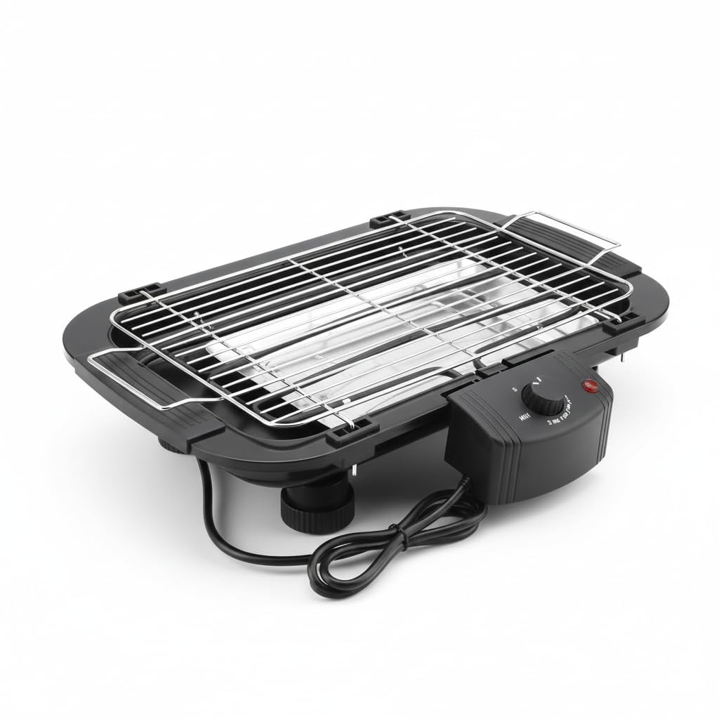 2000W Electric Barbecue Grill for Indoor Cooking – Smokeless Non-Stick Tandoor with Adjustable Temperature, Drip Tray & Steel Grill for Paneer, Veg, Chicken, Kebab-image-1