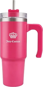 Juicy Couture Travel Style Fashion Water Bottle - Hot Pink - 31.5oz