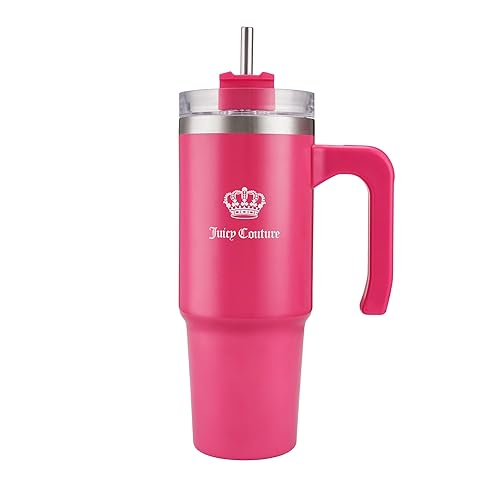 Juicy Couture Travel Style Fashion Water Bottle - Hot Pink - 31.5oz - Hot Pink
